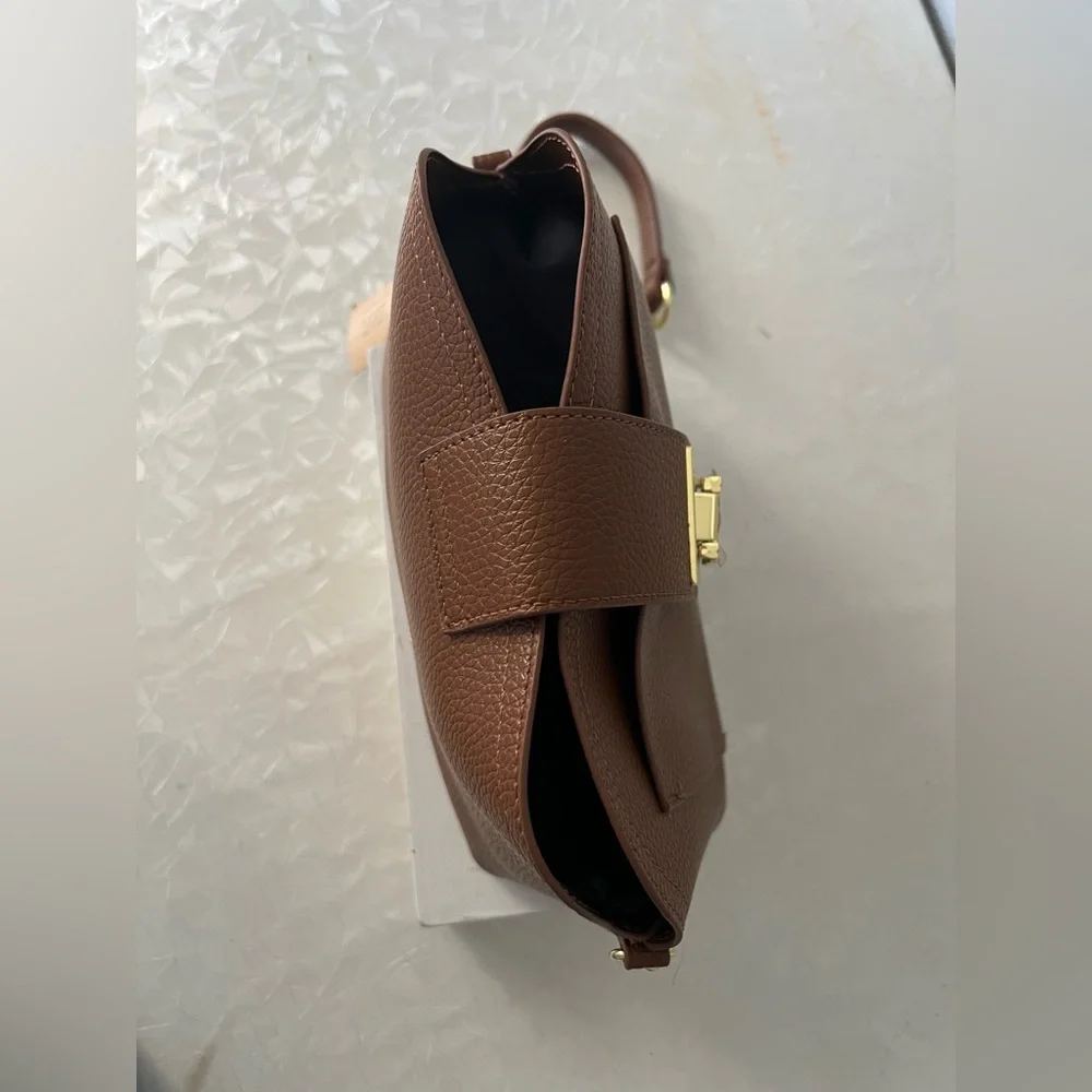 STIVE MADDEN Brown Leather Chain Strap Bag